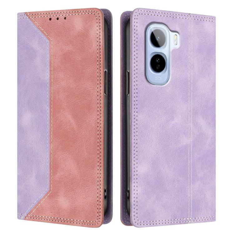For vivo T5 Pro Skin Feel Two-tone RFID Blocking Vegan Leather Phone Case