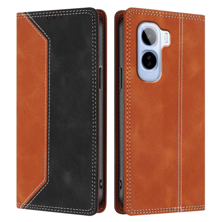 For vivo T5 Pro Skin Feel Two-tone RFID Blocking Vegan Leather Phone Case