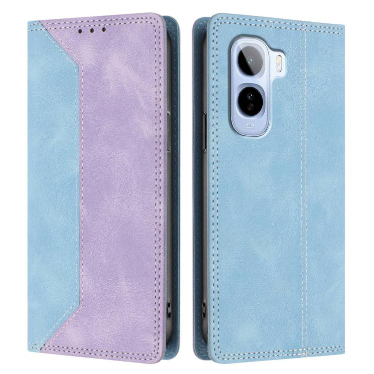 For vivo T5 Pro Skin Feel Two-tone RFID Blocking Vegan Leather Phone Case