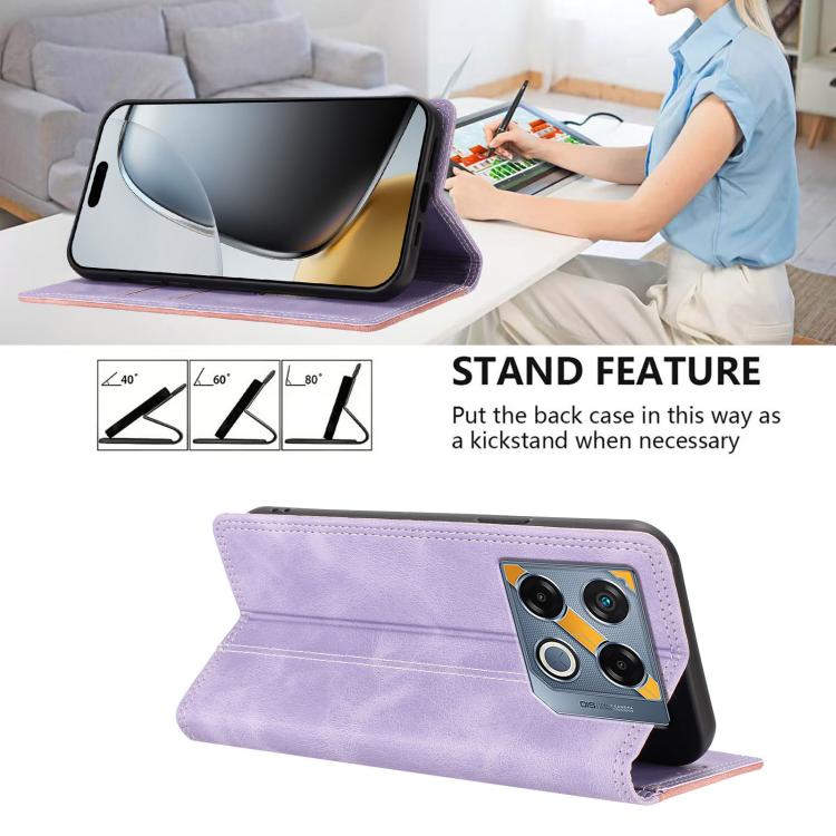 For Infinix GT 20 Pro Skin Feel Two-tone RFID Blocking Vegan Leather Phone Case
