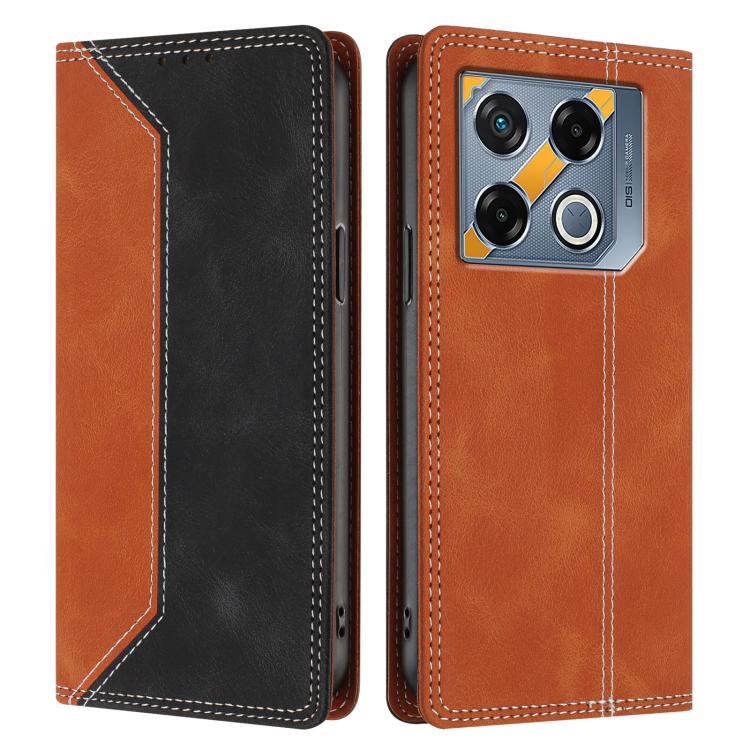 For Infinix GT 20 Pro Skin Feel Two-tone RFID Blocking Vegan Leather Phone Case