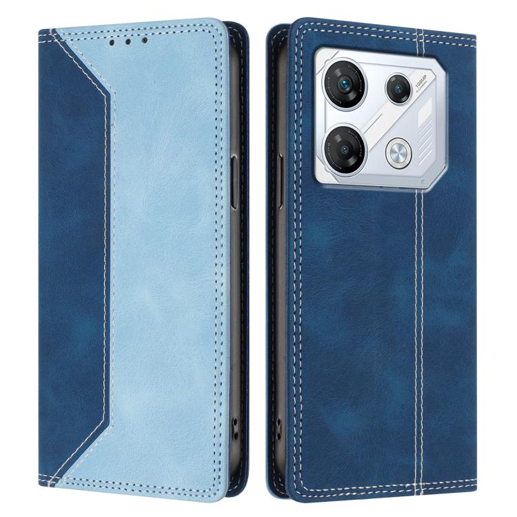 For Infinix GT 10 Pro Skin Feel Two-tone RFID Blocking Vegan Leather Phone Case