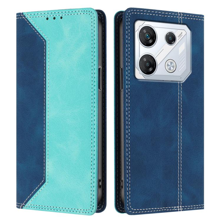 For Infinix GT 10 Pro Skin Feel Two-tone RFID Blocking Vegan Leather Phone Case