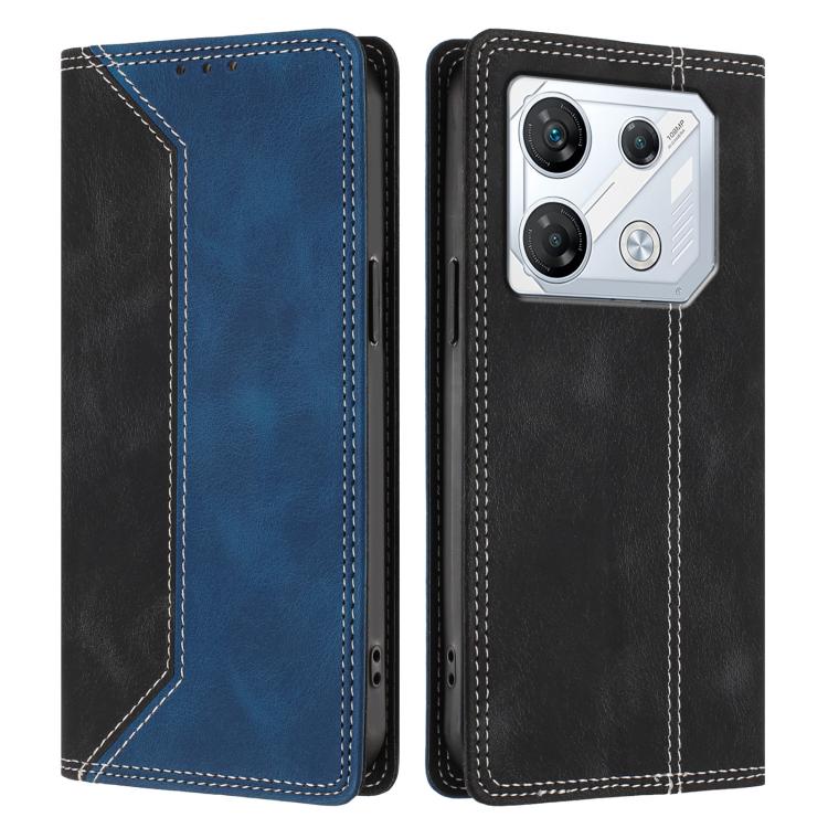 For Infinix GT 10 Pro Skin Feel Two-tone RFID Blocking Vegan Leather Phone Case