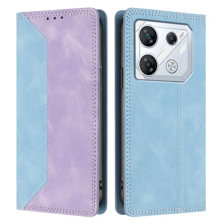 For Infinix GT 10 Pro Skin Feel Two-tone RFID Blocking Vegan Leather Phone Case
