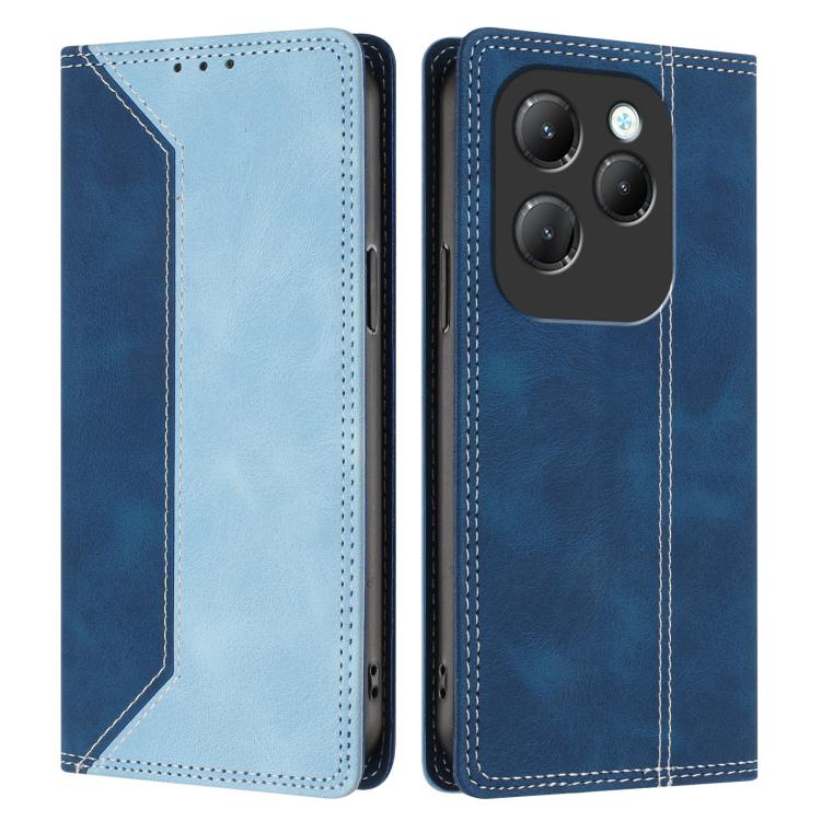 For Infinix Hot 40 / 40 Pro Skin Feel Two-tone RFID Blocking Vegan Leather Phone Case