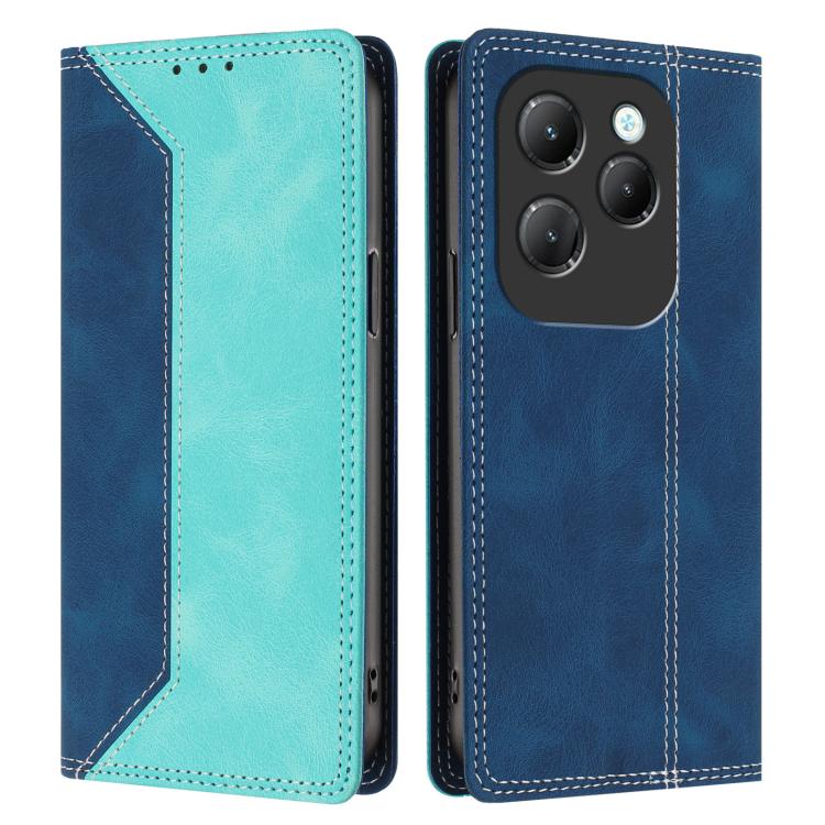 For Infinix Hot 40 / 40 Pro Skin Feel Two-tone RFID Blocking Vegan Leather Phone Case