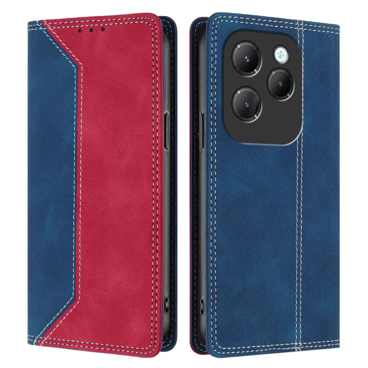 For Infinix Hot 40 / 40 Pro Skin Feel Two-tone RFID Blocking Vegan Leather Phone Case