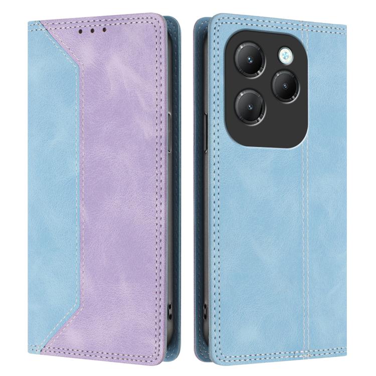 For Infinix Hot 40 / 40 Pro Skin Feel Two-tone RFID Blocking Vegan Leather Phone Case