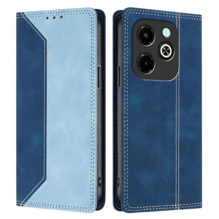 For Infinix Hot 40i Skin Feel Two-tone RFID Blocking Vegan Leather Phone Case