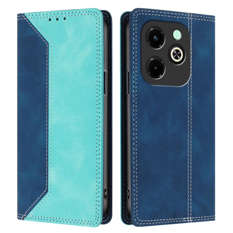 For Infinix Hot 40i Skin Feel Two-tone RFID Blocking Vegan Leather Phone Case
