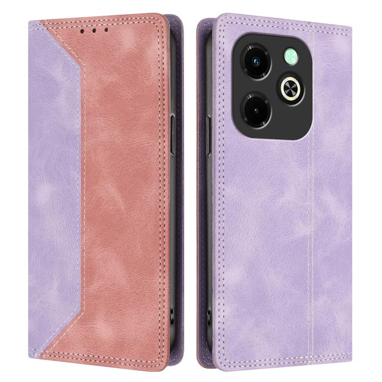 For Infinix Hot 40i Skin Feel Two-tone RFID Blocking Vegan Leather Phone Case