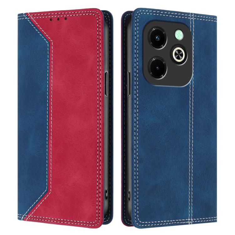 For Infinix Hot 40i Skin Feel Two-tone RFID Blocking Vegan Leather Phone Case