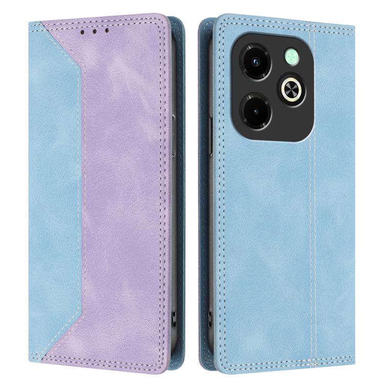 For Infinix Hot 40i Skin Feel Two-tone RFID Blocking Vegan Leather Phone Case