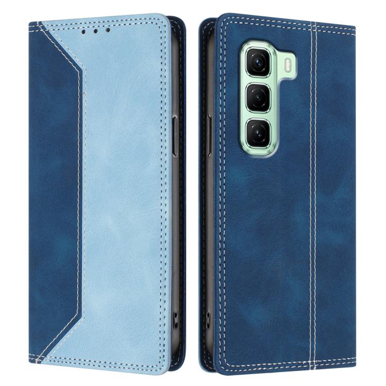For Infinix Hot 50 4G Skin Feel Two-tone RFID Blocking Vegan Leather Phone Case