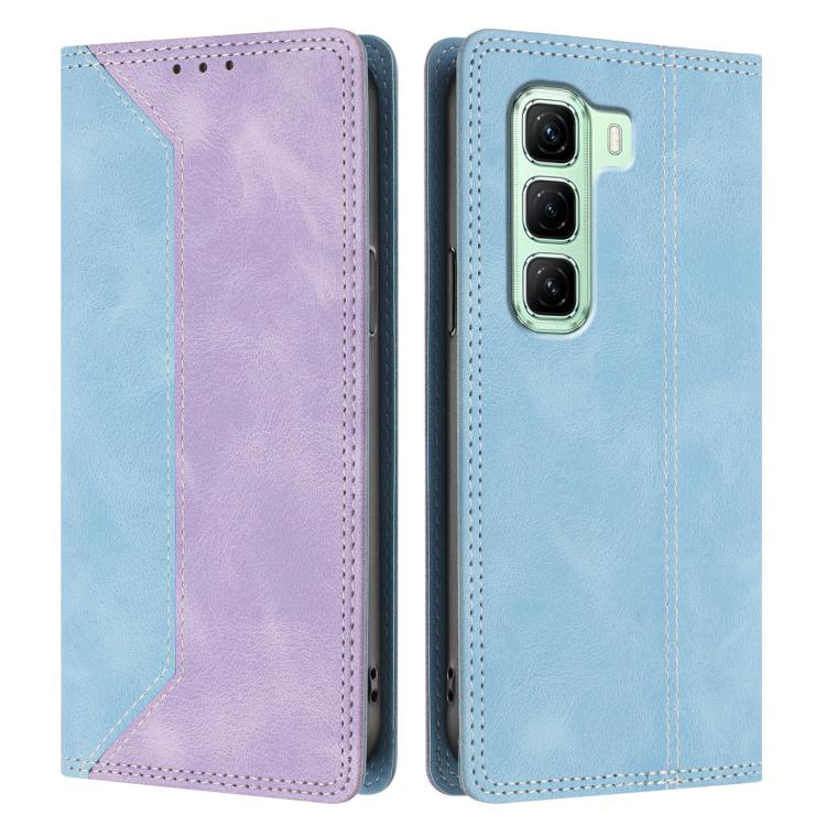 For Infinix Hot 50 4G Skin Feel Two-tone RFID Blocking Vegan Leather Phone Case