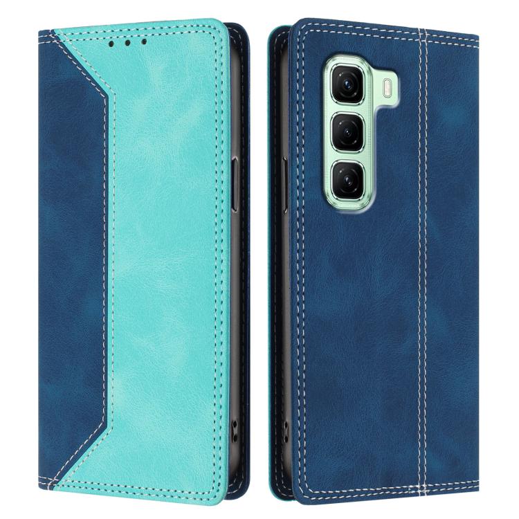For Infinix Hot 50 5G Skin Feel Two-tone RFID Blocking Vegan Leather Phone Case