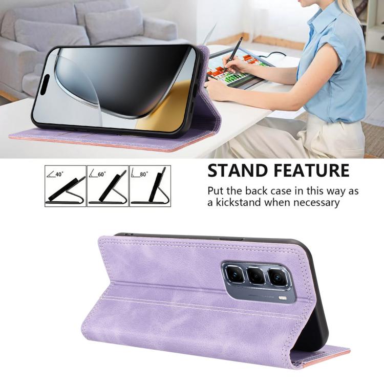 For Infinix Hot 50 Pro+ 4G Skin Feel Two-tone RFID Blocking Vegan Leather Phone Case