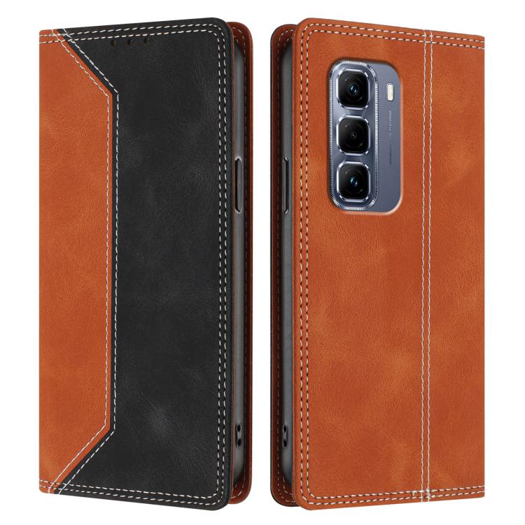 For Infinix Hot 50 Pro+ 4G Skin Feel Two-tone RFID Blocking Vegan Leather Phone Case