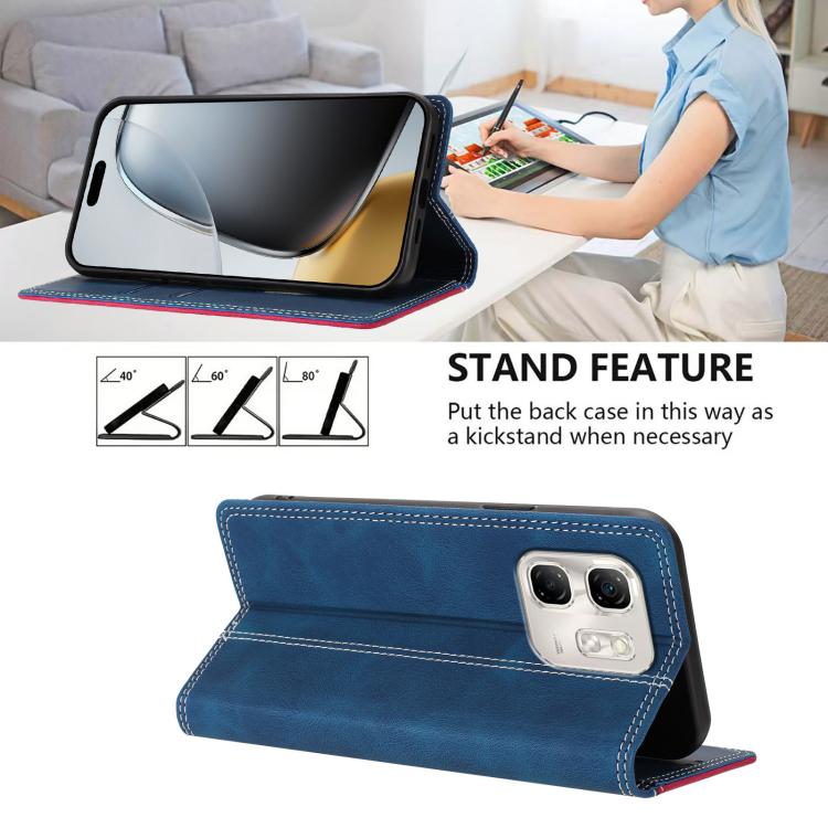 For Infinix Hot 50i 4G Skin Feel Two-tone RFID Blocking Vegan Leather Phone Case