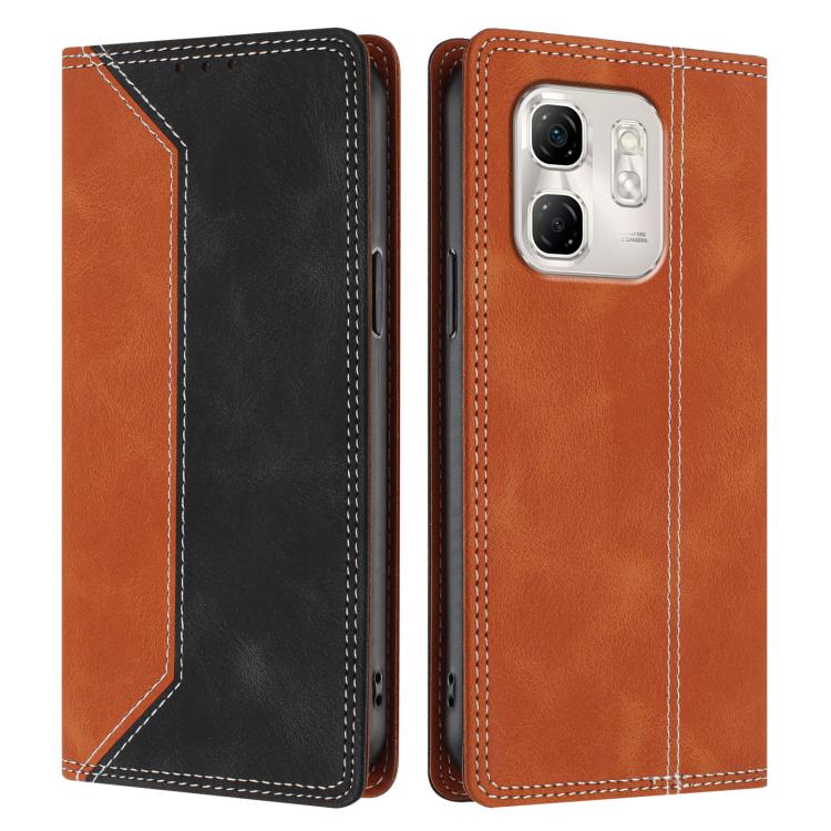 For Infinix Hot 50i 4G Skin Feel Two-tone RFID Blocking Vegan Leather Phone Case