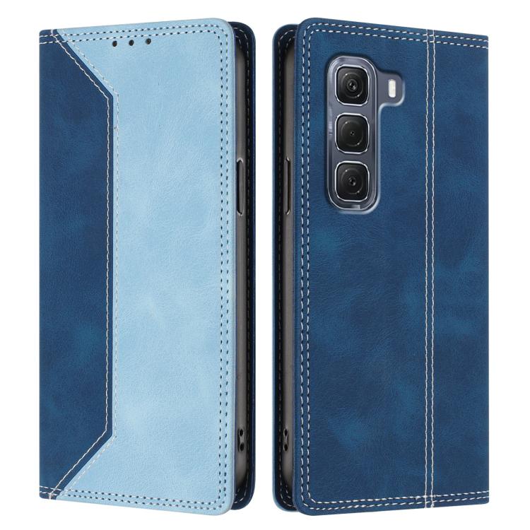 For Infinix Hot 60 Pro 4G Skin Feel Two-tone RFID Blocking Vegan Leather Phone Case
