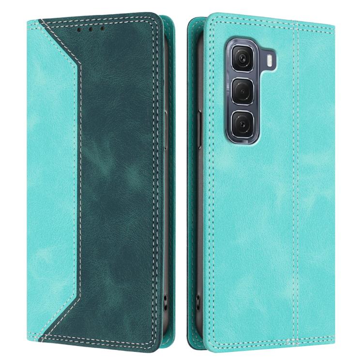 For Infinix Hot 60 Pro+ Skin Feel Two-tone RFID Blocking Vegan Leather Phone Case