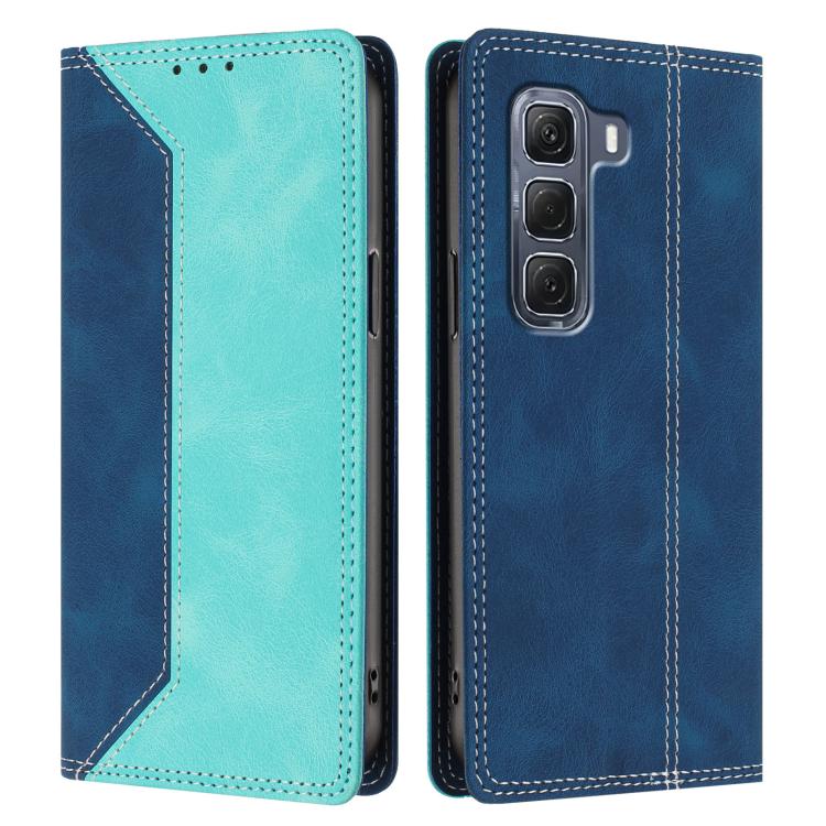 For Infinix Hot 60 Pro+ Skin Feel Two-tone RFID Blocking Vegan Leather Phone Case
