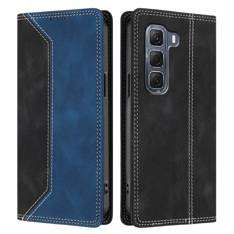 For Infinix Hot 60 Pro+ Skin Feel Two-tone RFID Blocking Vegan Leather Phone Case