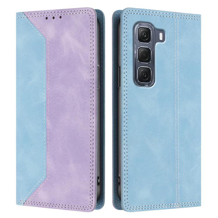 For Infinix Hot 60 Pro+ Skin Feel Two-tone RFID Blocking Vegan Leather Phone Case