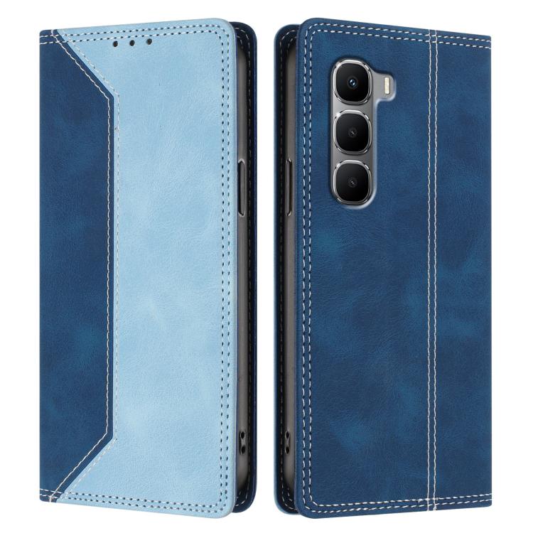 For Infinix Hot 60 4G / 60i 4G Skin Feel Two-tone RFID Blocking Vegan Leather Phone Case
