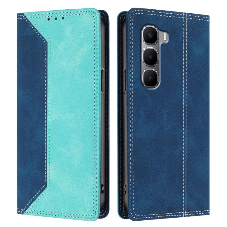 For Infinix Hot 60 4G / 60i 4G Skin Feel Two-tone RFID Blocking Vegan Leather Phone Case