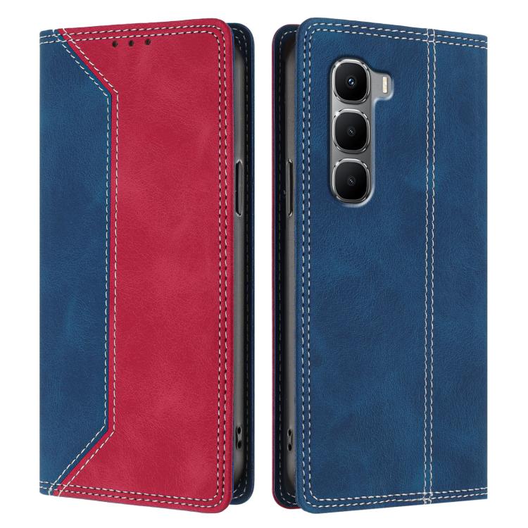 For Infinix Hot 60 4G / 60i 4G Skin Feel Two-tone RFID Blocking Vegan Leather Phone Case