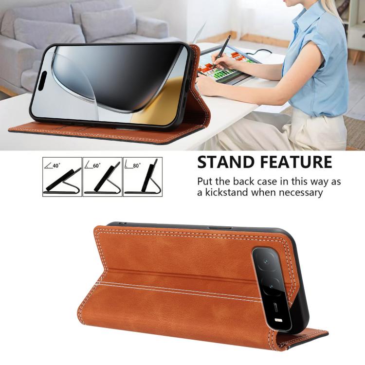 For Infinix Hot 60i 5G Skin Feel Two-tone RFID Blocking Vegan Leather Phone Case