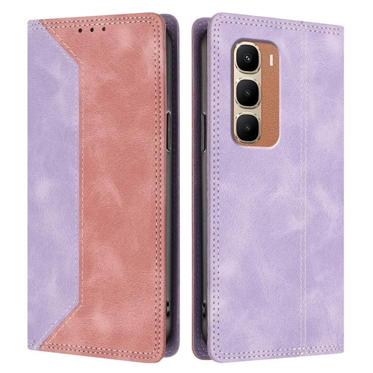 For Infinix Hot 70 4G Skin Feel Two-tone RFID Blocking Vegan Leather Phone Case