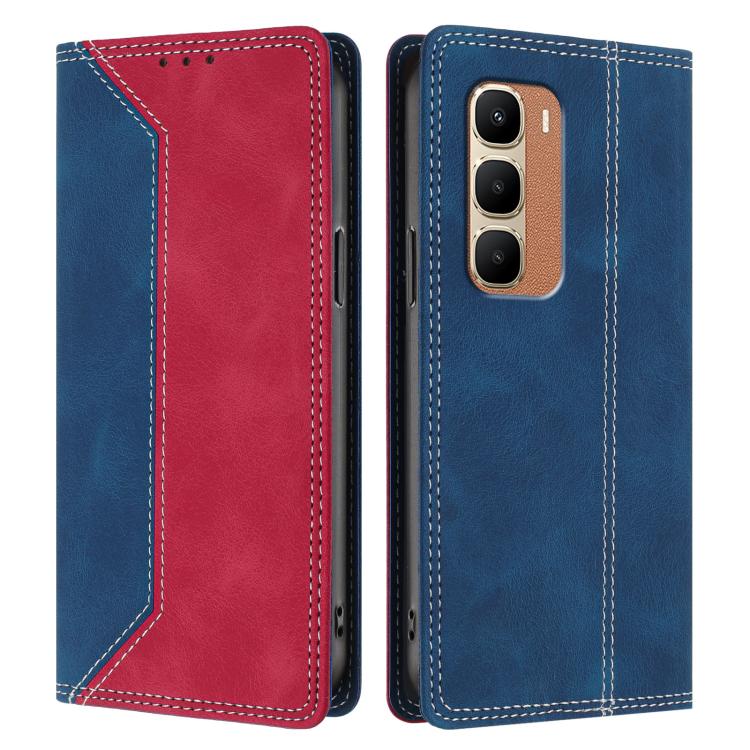 For Infinix Hot 70 4G Skin Feel Two-tone RFID Blocking Vegan Leather Phone Case
