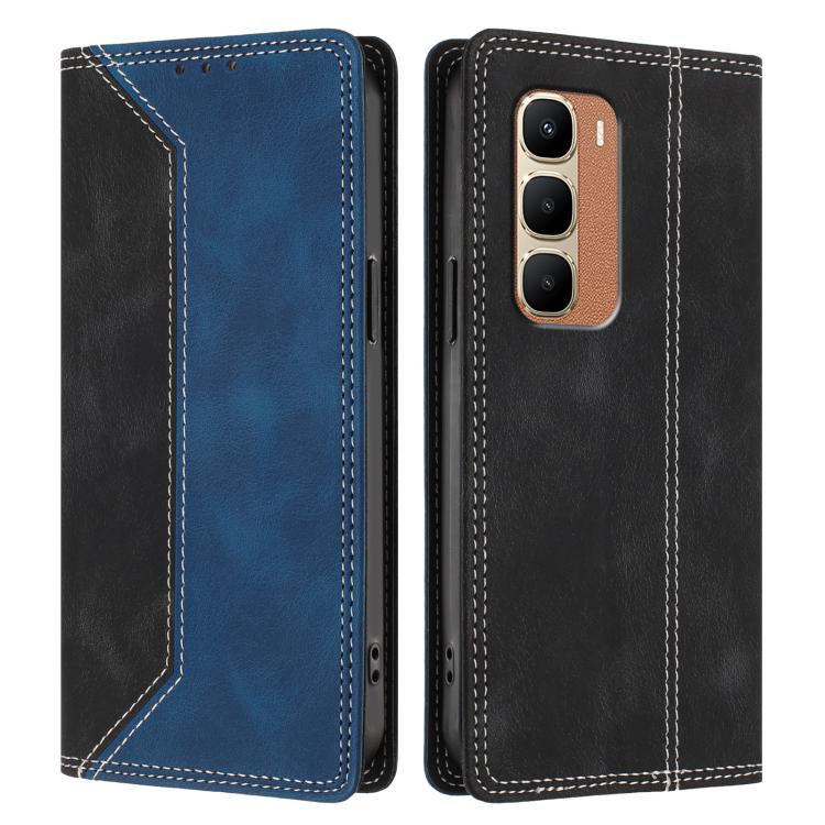 For Infinix Hot 70 4G Skin Feel Two-tone RFID Blocking Vegan Leather Phone Case