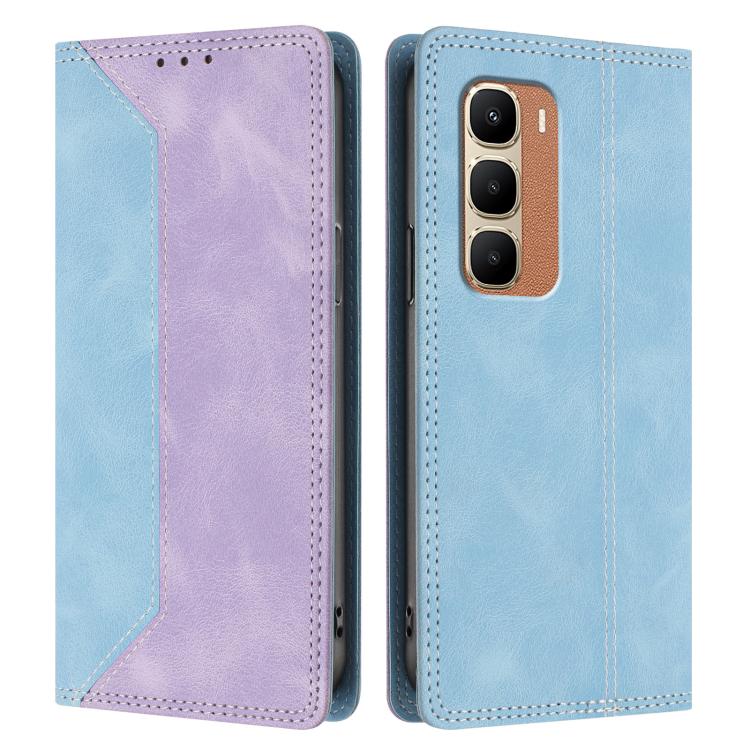 For Infinix Hot 70 4G Skin Feel Two-tone RFID Blocking Vegan Leather Phone Case