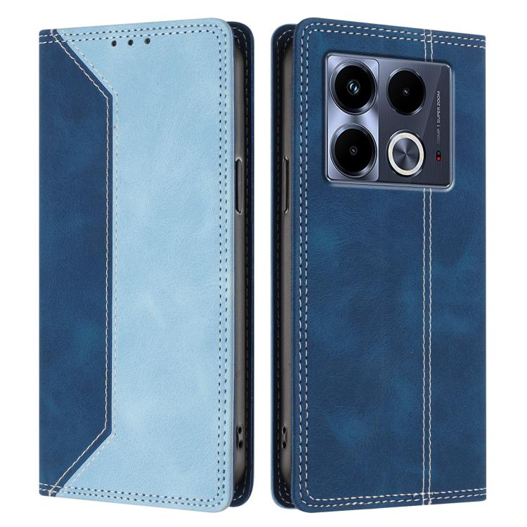 For Infinix Note 40 4G Skin Feel Two-tone RFID Blocking Vegan Leather Phone Case