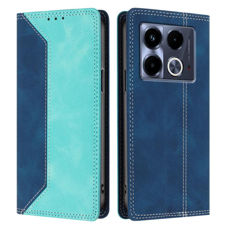 For Infinix Note 40 4G Skin Feel Two-tone RFID Blocking Vegan Leather Phone Case