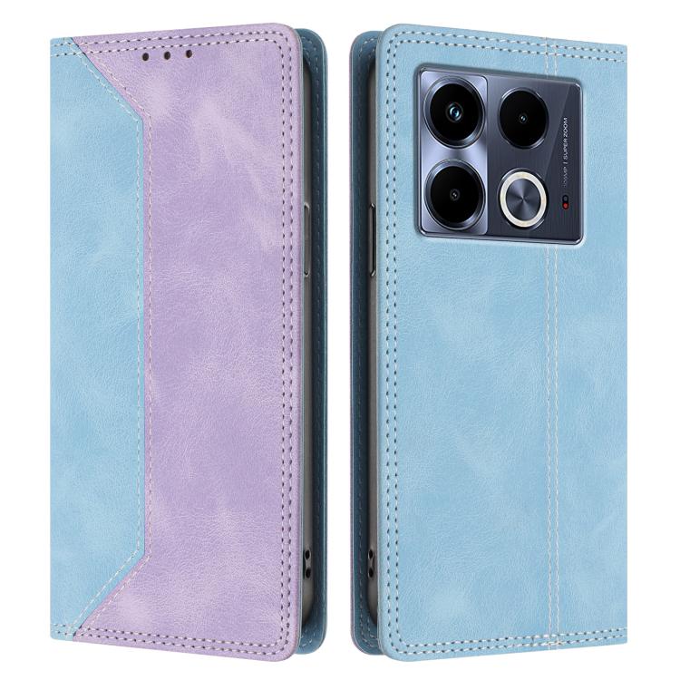 For Infinix Note 40 4G Skin Feel Two-tone RFID Blocking Vegan Leather Phone Case