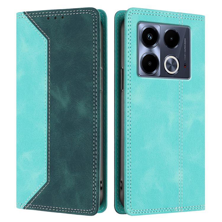 For Infinix Note 40 5G Skin Feel Two-tone RFID Blocking Vegan Leather Phone Case