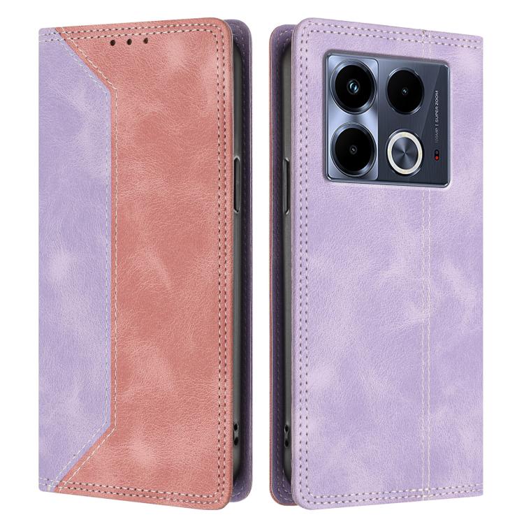 For Infinix Note 40 5G Skin Feel Two-tone RFID Blocking Vegan Leather Phone Case