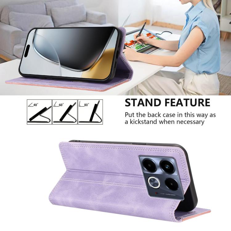 For Infinix Note 40 5G Skin Feel Two-tone RFID Blocking Vegan Leather Phone Case