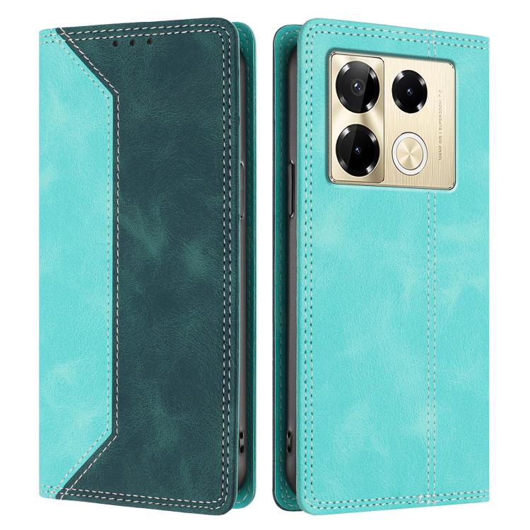 For  Infinix Note 40 Pro 4G / 5G Skin Feel Two-tone RFID Blocking Vegan Leather Phone Case