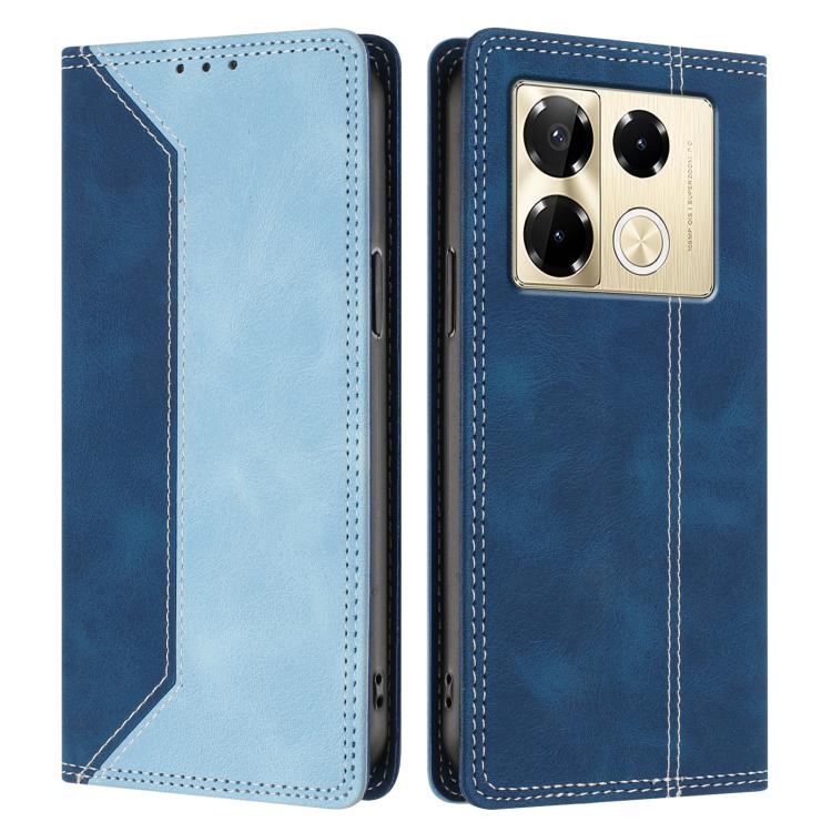 For  Infinix Note 40 Pro 4G / 5G Skin Feel Two-tone RFID Blocking Vegan Leather Phone Case