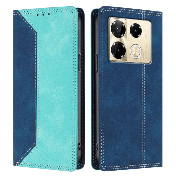 For  Infinix Note 40 Pro 4G / 5G Skin Feel Two-tone RFID Blocking Vegan Leather Phone Case