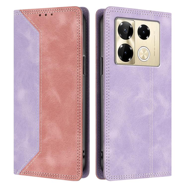 For  Infinix Note 40 Pro 4G / 5G Skin Feel Two-tone RFID Blocking Vegan Leather Phone Case