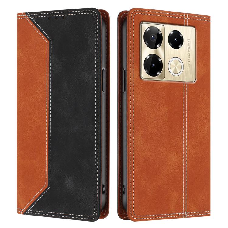For  Infinix Note 40 Pro 4G / 5G Skin Feel Two-tone RFID Blocking Vegan Leather Phone Case