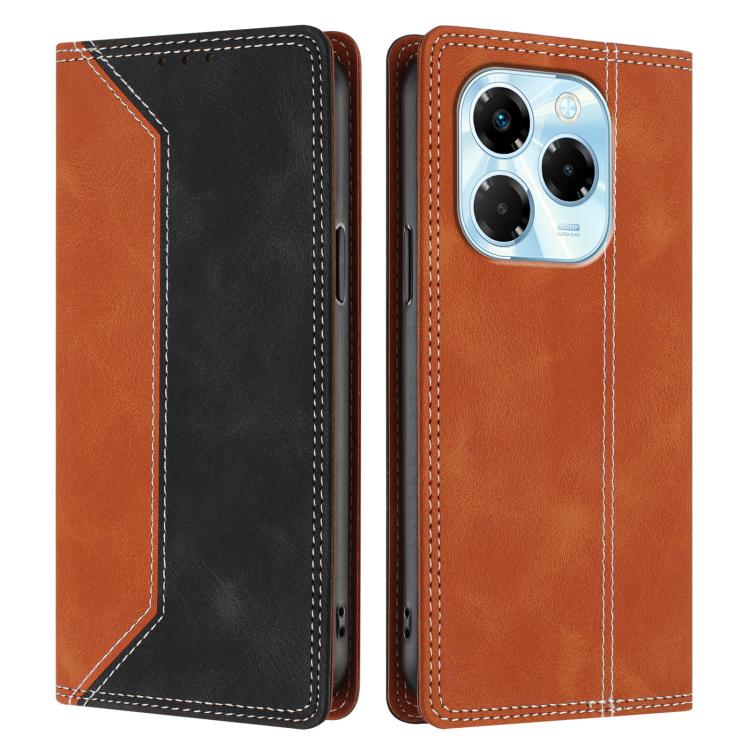 For Infinix Note 40X 5G Skin Feel Two-tone RFID Blocking Vegan Leather Phone Case
